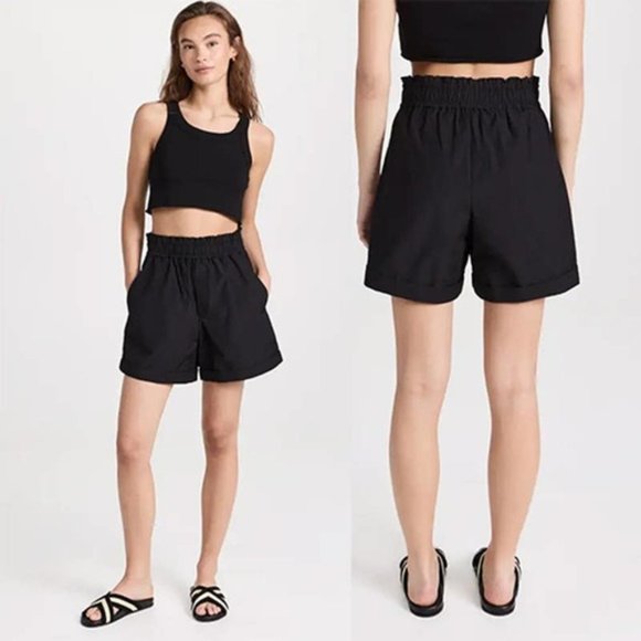 A.L.C Kaleb Pull On High Rise Fixed Cuff Shorts Women's Black Size: Large NWT - Picture 1 of 8